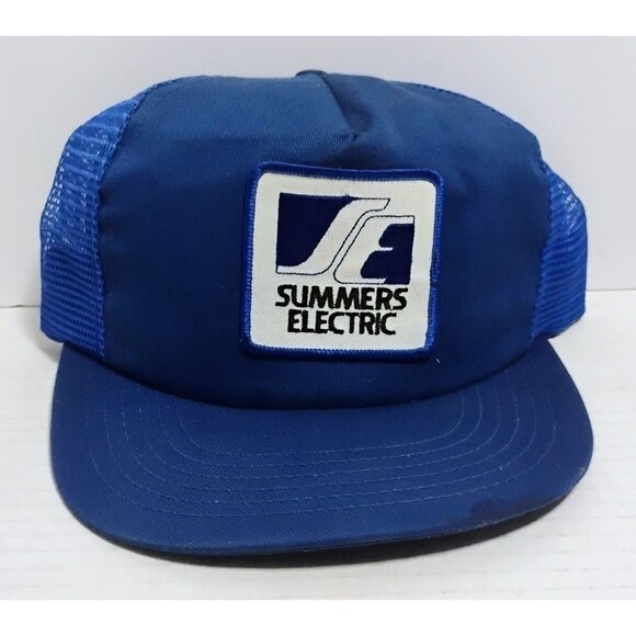 VTG P BRAND SUMMERS ELECTIC PATCH TRUCKER FARMER SNAPBACK CAP HAT MADE IN USA - Picture 1 of 9